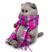 Мягкая игрушка &laquo;Басик&raquo;, в ярко-розовом шарфе, 22 см