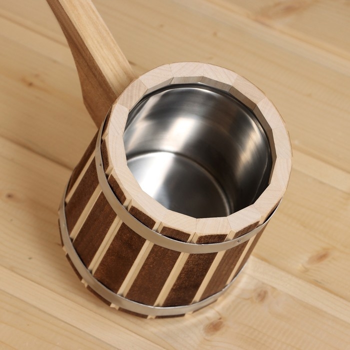 Черпак из липы "Добрыня", 0.5л, 54 см, нержавеющая вставка, с длинной ручкой, Термо