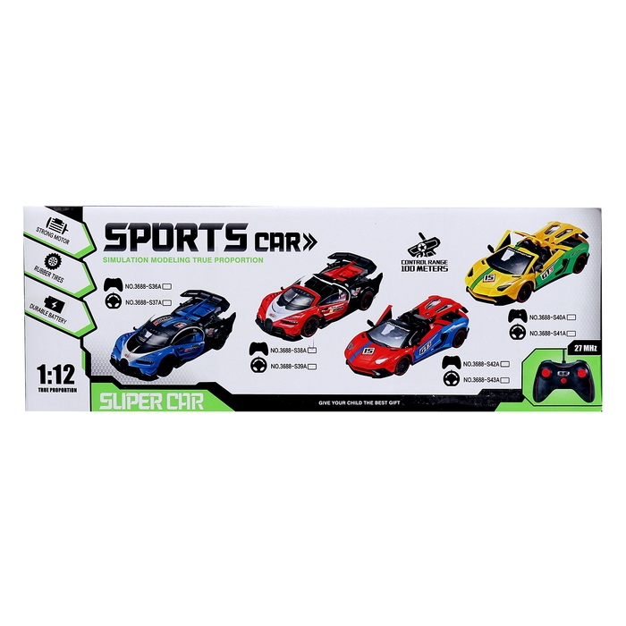 Машина радиоуправляемая &laquo;Купе&raquo;, 1:12, открываются двери, работает от аккумулятора, цвет синий