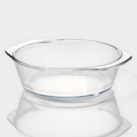 Кастрюля из жаропрочного стекла для запекания Доляна &laquo;Фуэго&raquo;, 1 л, 20,7&times;18&times;8 см, с крышкой