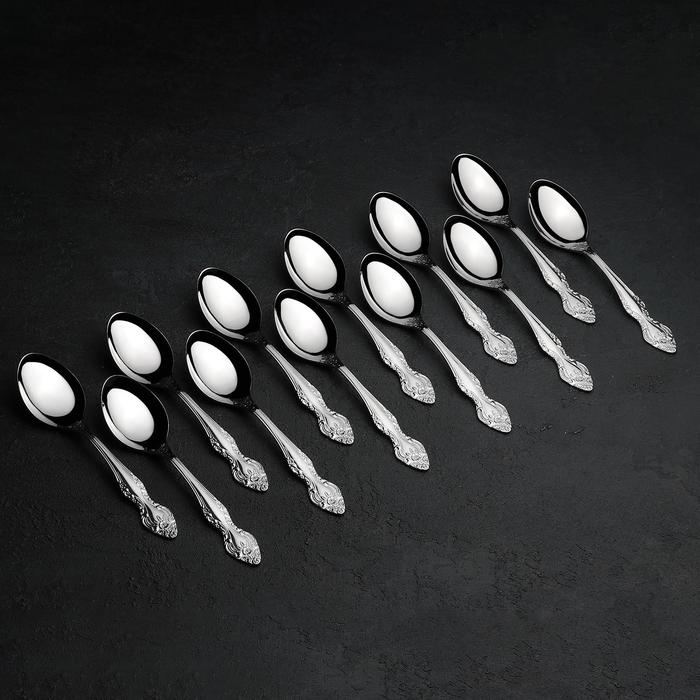 Ложка столовая &laquo;Тройка&raquo;, h=19 см, толщина 2 мм, цвет серебряный