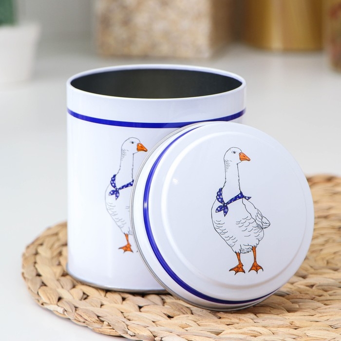 Банка для сыпучих продуктов &laquo;Гуси&raquo;, 800 мл, круглая