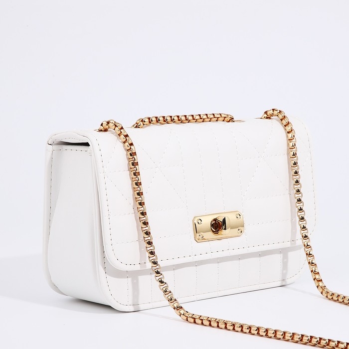 Сумка-мессенджер на клапане, цвет белый