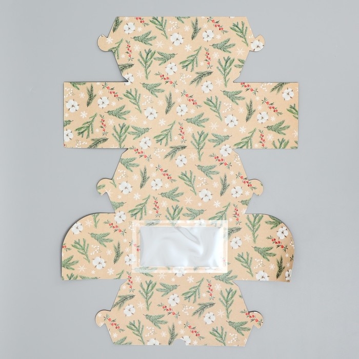 Коробка складная с двусторонним нанесением &laquo;С Новым годом!&raquo;, хлопок, 16 х 10 х 10 см, Новый год