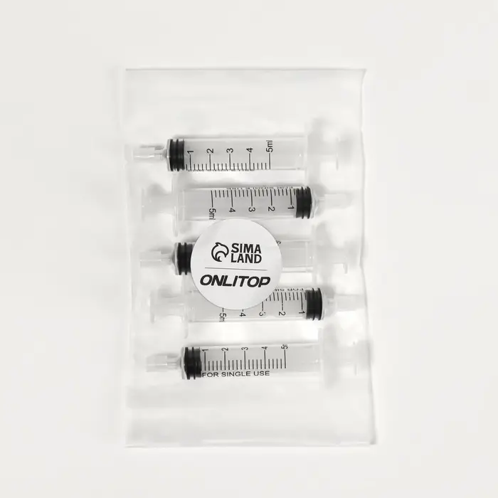 Шприц парфюмерный, 5 мл, фасовка - 5 шт., прозрачный