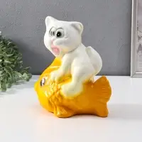 Копилка "Кот на рыбке" 21 см