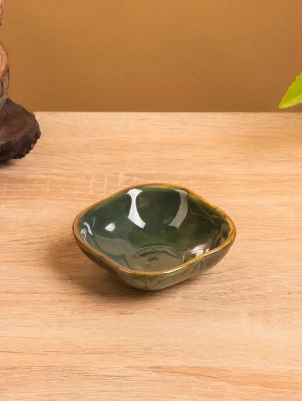 Соусник "Органика" керамика, цв. зелёный, 7,5х7,5х3 см