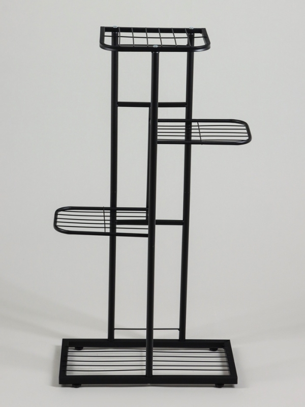 Подставка для цветов Greengo, 4 полки, 43 &times; 22 &times; 82 см, напольная, металл, чёрная