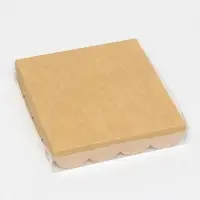 Коробка для печенья, крафт, 15&times;15&times;3 см