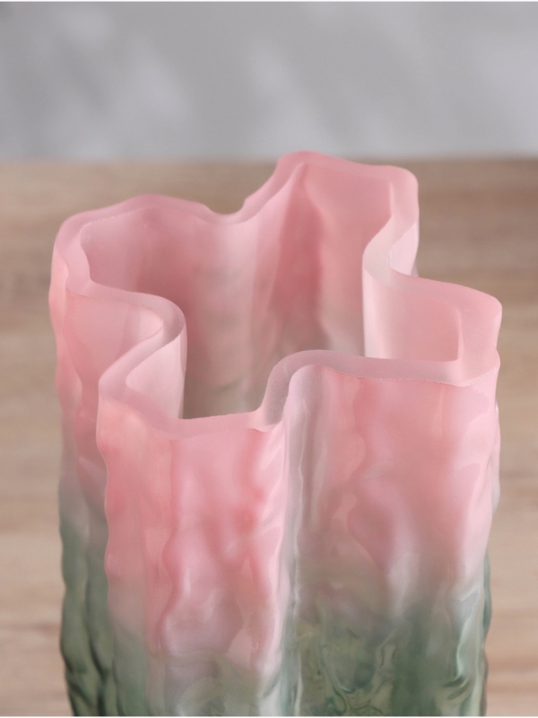 Ваза стекло настольная "Кимберли" 25х12 см, розово-прозрачный