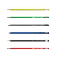 Карандаш чернографитный с ластиком ErichKrause Academy, НВ, грифель d=2,2 мм, дерево, шестигранный в коробке, микс