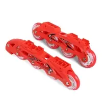 Коньки для фитнеса с роликовой платформой BlackAqua (р.34-37, красный)