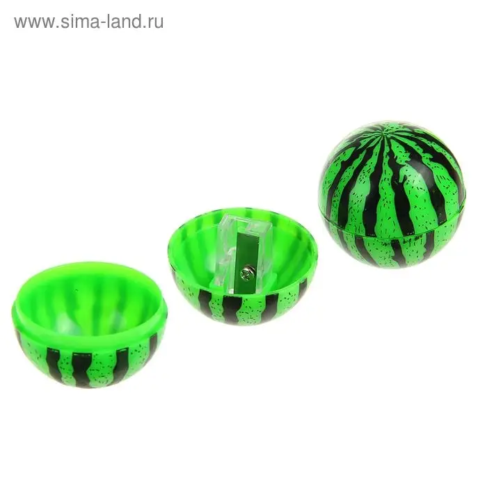 Точилка с контейнером &laquo;Арбуз&raquo;, зелёная
