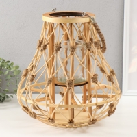 Подсвечник дерево на 1 свечу "Лоза с узелками" натуральный 16х33х35 см