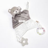 Комфортер - игрушка &laquo;Серый мишка&raquo;, погремушка, прорезыватель, цвет серый, Крошка Я