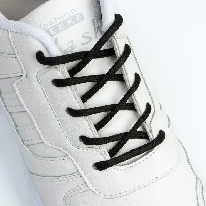 Шнурки круглое сечение 5 мм, 110 см, цвет чёрный, пара