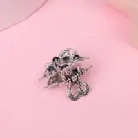 Краб для волос "Синий туман" крыло бабочки, 2,5 см, серебро