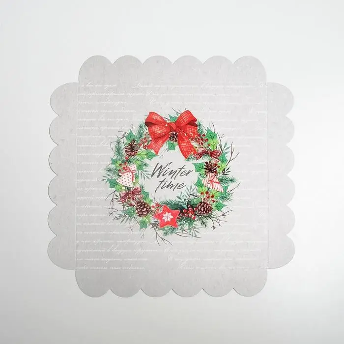 Коробка для кондитерских изделий с пластиковой крышкой &laquo;Winter time&raquo;, 21 х 21 х 3 см