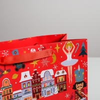 Пакет подарочный новогодний ламинированный квадратный &laquo;Щелкунчик&raquo;, 30 х 30 х 12 см, Новый год