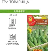 Семена Огурец "Три товарища" F1, раннеспелый, партенокарпический, 10 шт.