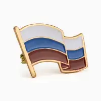 Значок &laquo;Флаг России&raquo;, 2&times;3.5 см, цветной в золоте