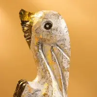 Сувенир интерьерный "Пеликан" 7х7х20 см, дерево, цв. белый с золотом