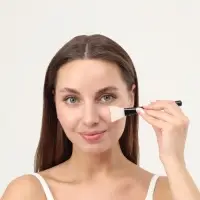 Кисть для масок, силиконовая, 15(&plusmn;1) см, чёрная, белая