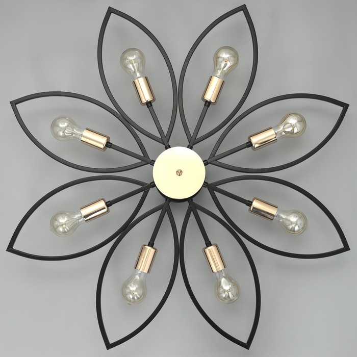 Люстра 2138/8 E27 40Вт черно-золотой 80х80х20 см BayerLux