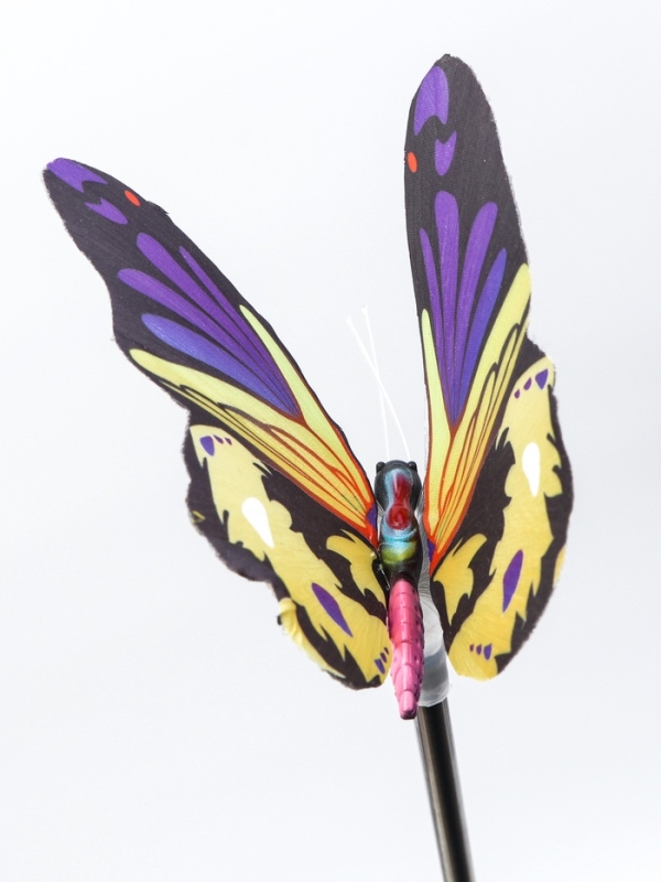 Штекер с подсветкой "Бабочка Адриа" желтая, 12х70см