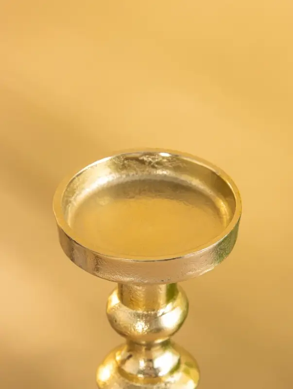 Подсвечник "Карамель" алюминий 37 см, цв. золото