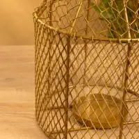 Подсвечник фонарь со стеклянной колбой 20х20х26 см, d 10 см, металл, цв. золото