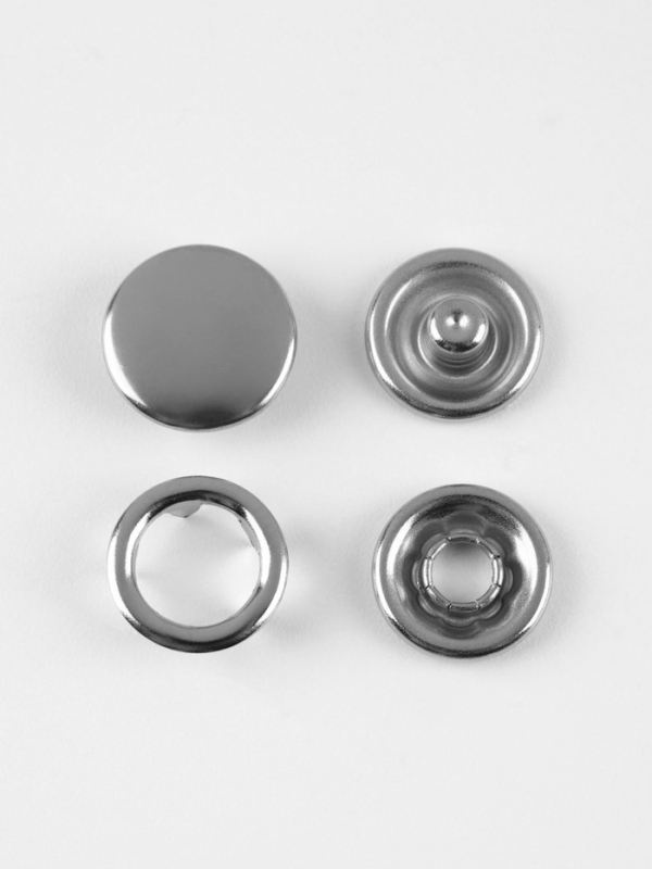 Кнопки рубаш закр d9,5мм (наб 10шт цена за наб) нерж сталь серебряный блистер TR