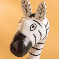 Сувенир "Зебра" дерево 13х7х50 см, цв. чёрно-белый