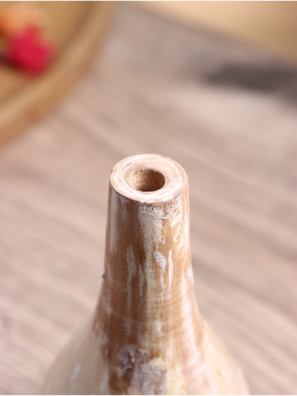 Ваза "Мистра" дерево Джати, 8х8х16 см, цв. бежевый