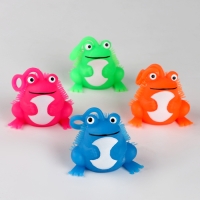 Мяч детский резиновый ёжка световой &laquo;Лягушка&raquo;, цвета МИКС , в шоубоксе