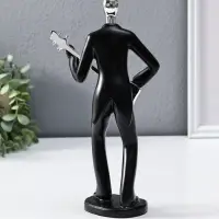 Сувенир полистоун "Гитарист" чёрный с серебром 6,5х15,2х27,5 см