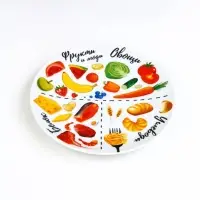 Тарелка плоская керамическая &laquo;Правильное питание&raquo;, d=20 см