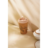 Стакан для кофе с крышкой SL Home &laquo;Тира&raquo;, пробковый, 350 мл, 9,5&times;9,5&times;14,5 см, цвет бежевый