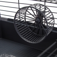 Клетка для грызунов "Пижон" складная, 38 х 27 х 27 (домик, миска, колесо) серая