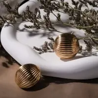 Серьги металл "Шар" тренд, цвет золото