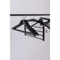 Плечики - вешалки для одежды LaDо́m Bois, 3 шт, с перекладиной, широкие плечики, деревянные сорт А, 44,5&times;1,2&times;23 см