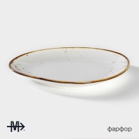 Блюдо фарфоровое для подачи Magistro &laquo;Церера&raquo;, 21&times;18,7 см, цвет белый