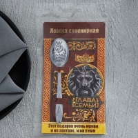 Ложка чайная &laquo;Глава семьи&raquo;, на открытке, 3 х 14 см.