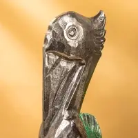 Сувенир интерьерный "Пеликан" 10х10х33 см, дерево, цв. серебро