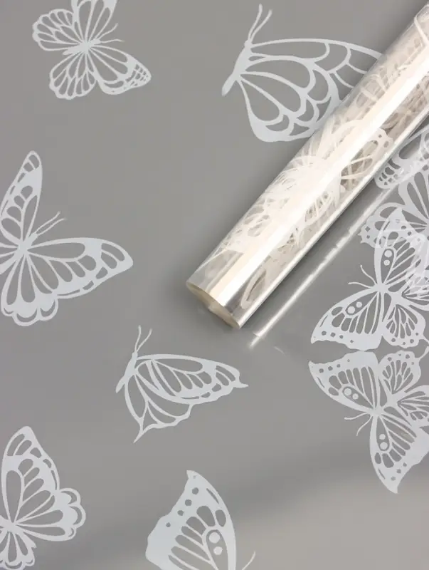 Пленка прозрачная с рисунком &laquo;Бабочки&raquo; Белый 0.7&times;8.2&plusmn;5%м