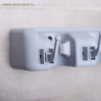 Держатель для уборочного инвентаря с крючками Доляна, 26&times;6&times;10 см, цвет серый