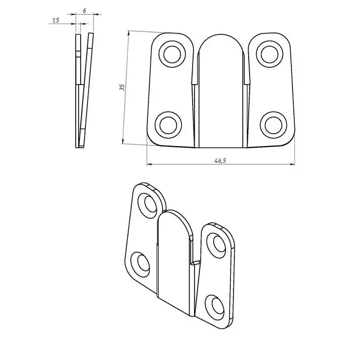 Захват мебельный, оцинкованный