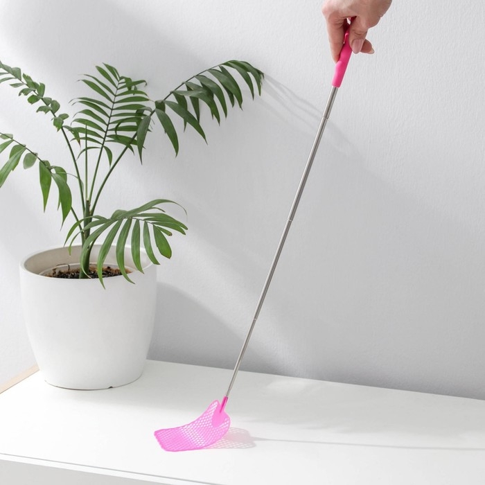 Мухобойка телескопическая, длина 26-70 см, размер рабочей части 8&times;9,4 см, цвет МИКС