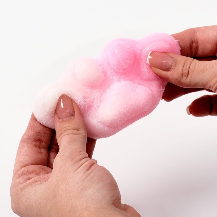 Сквиш антистресс - игрушка &laquo;Таба лапка&raquo;, с пушистой посыпкой, МИКС