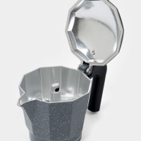 Кофеварка гейзерная "Мрамор" на 6 чашек, цвет черный